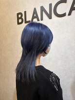 ブランカヘアー 西尾(BLANCA HAIR)&nbsp;透明感ネイビーブルー×動きハイレイヤー