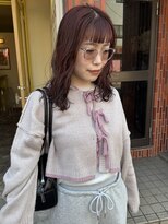 ヒントステーション(HINTSTATION) 〈浅草 半個室〉カシスレッド×ミディアムパーマ
