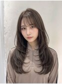 イメチェンヘアスタイル 、ピンクベージュ、前髪カタログ
