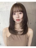 ミルクティーブロンド/ダークブルー/デジタルパーマ/銀座