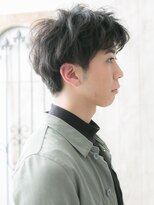 モッズヘア メン 南越谷南口店(mod's hair men)&nbsp;アッシュブラック刈り上げ無造作ルーズショートパーマb1南越谷