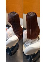 ビーアップヘアー(be:up hair)&nbsp;艶ブラウン×縮毛矯正のストレートヘア