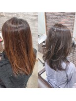 ディッシュ 五反田(dish)&nbsp;五反田美容院★オレンジ赤みを抑えた上品なグレーブラウン