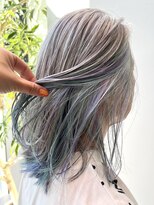 白髪活かしローライト×インナーカラー 50代60代