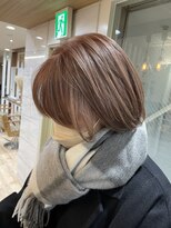 ループ(LOOP) ショートボブ+ピンクベージュ