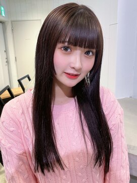 アイティー バイ アルバム 中野店(IT by ALBUM) ぱっつん前髪_斜めバンググレージュカラー_19439