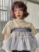 レイヤーボブ顔まわりカットガーリーヘアピンクブラウンベージュ