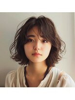 ヘアメイク リーフ 茂原店(HAIRMAKE Leaf)&nbsp;小顔外ハネミディアムアッシュ/くびれミディ韓国ヘア