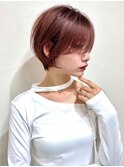 大人丸みショート  レッドブラウン 熊本ショート 髪質改善