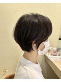 くびれショート/グレージュ/マッシュショート/マロンブラウン