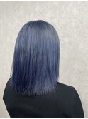 ブリーチ1回ネイビーブルーカラー♪♪