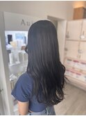 暗髪　透明感カラー　ダークブラック