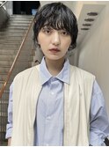 ショートパーマ/ニュアンスパーマ/黒髪/小顔