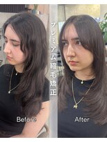 サクラ オモテサンドウ(SAKURA)&nbsp;プレミアム縮毛矯正/暗めカラー/グランマッシュ/デザインカラー