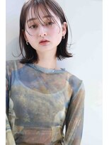 ムウ 難波(MOU) クールショートボブ前髪イメチェンピンクベージュ30代40代50代