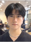 韓国マッシュ毛流れニュアンスパーマツーブロックワックスなし