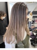 ALIVE吉祥寺 バレイヤージュアッシュブラウンベージュ外ハネボブ
