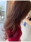 ベージュ×ピンクパープル