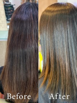 アークスヘアー アッシュべージュヘルシーレイヤーナチュラルストレート