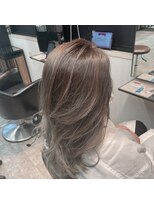 アフィックス ヘア 水天宮前店(affix hair)&nbsp;バレヤージュ×シルバーアッシュグレイ×フェイスレイヤー