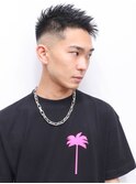 束感ショートマッシュパーマウルフ波巻きハイライト258