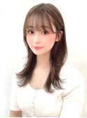 ロングレイヤーグレージュカラー美肌カラー透明感20代30代銀座