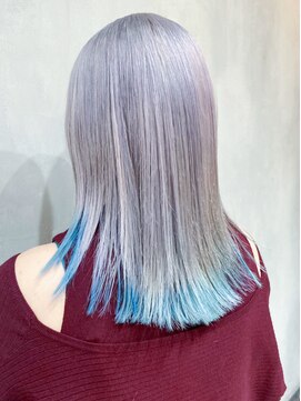 アルバム 渋谷パルコ(ALBUM) 袖カラー水色_グレージュカラーボブウルフ_ba358741