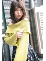 リープ 祖師ヶ谷大蔵(leap)&nbsp;★くびレイヤーエモージュ斜めバング グレージュカラー