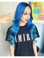 ガルボ ヘアー(garbo hair)&nbsp;ブルーカラー10代20代ネイビーカラー外国人風ジーンズカラー