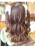 ナチュラル　ハーフツインテール
