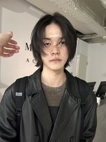 =メンズボブ/ダークアッシュ/ニュアンスパーマ／MAN’S HAIR