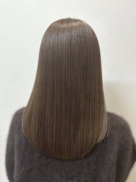 トゥーリ 藤崎店(tuuli) ミディアム×髪質改善縮毛矯正×グレージュ×うねり30代40代藤崎