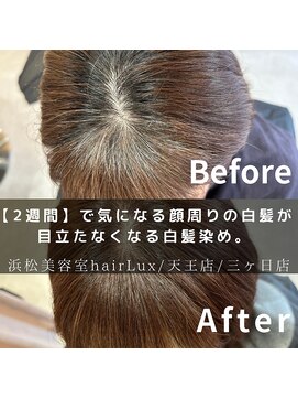 ルクス(Lux) hairLux・浜松天王・三ヶ日・根本の白髪がストレスの方へ