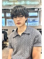 ネーム バイ グロー 大宮(NE:M by GLROW) men's/メンズ波巻きパーマナチュラルアップバングフェザーカット