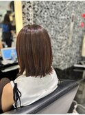 【藤本】白髪ぼかし　切りっぱなしボブ