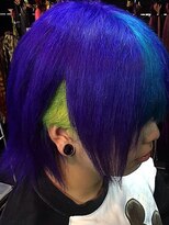 ゾーマ(ZOUMA) 青紫刈り上げ蛍光イエロートリックスタイル