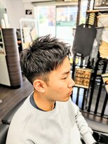 アゲイシ(hair club AGEISHI) ２ブロック風　アップバングショートスタイル