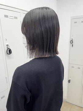 アッシュ 下北沢店(Ash) ぱつっとボブ×アッシュグレージュ