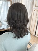 暗めカラー　透明感　オリーブベージュ
