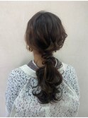 着物　ロング　ヘアセット　ローポニー　ゆるふわ　大阪　梅田