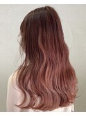 20代30代大人可愛い艶感ピンクベージュケアブリーチ