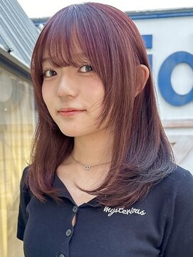シェノン 心斎橋(CHAINON) レイヤーカット/ワンホンレイヤー/顔周りレイヤー/ボルドー