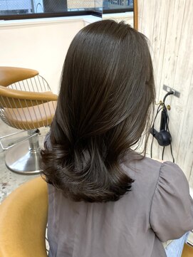 ロンドアジュール 横浜(Lond azur) 髪質改善縮毛矯正レイヤーカット顔周り前髪韓国ミニウルフ/横浜