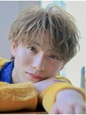 韓国フェザーパーマニュアンスパーマミルクティーベージュ金髪