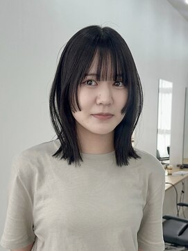 ミル(milu) 【ami】ミディアム/切りっぱなし/顔まわりレイヤー/四条/河原町