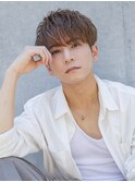 小久保styleフェザーパーマフェザーショートグレーエンドカラー