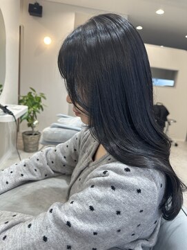 ベル サウス(BHEL south) 津久居顔周りレイヤーハッシュカットグレージュ重めロング