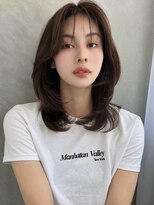 ソヨン 名駅2号店(SOYON)&nbsp;ミディアムレイヤー/小顔/黒髪/オリーブグレー/くびれミディ/377