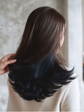 アースモード 亀戸店(EARTH Mode) 小顔見せ◎セミロングインナーカラー×くびれレイヤー冬