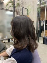 アシャ ヘアー ソリューション 神戸店(asha hair solution) ミルクティーブロンド/ダークブルー/デジタルパーマ/摂津本山